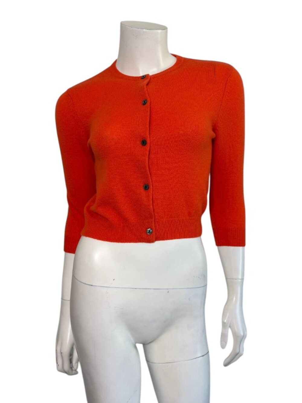 JILL ROBERTS Cropped Cardigan in Orange Size XS